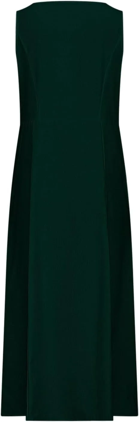 2025 Spring Long Dress for Women Sleeveless Round Neck Pleated Dress Ladies Solid Color Vacation Dresses with Pockets