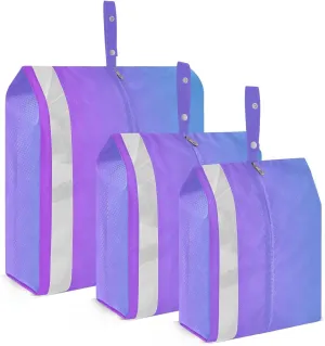 3 Set Travel Packing Cubes For Suitcases, Blue Purple Gradient, Stackable, Garment Bag Closet Storage, Luggage Space Saver, Luggages Management Personnel