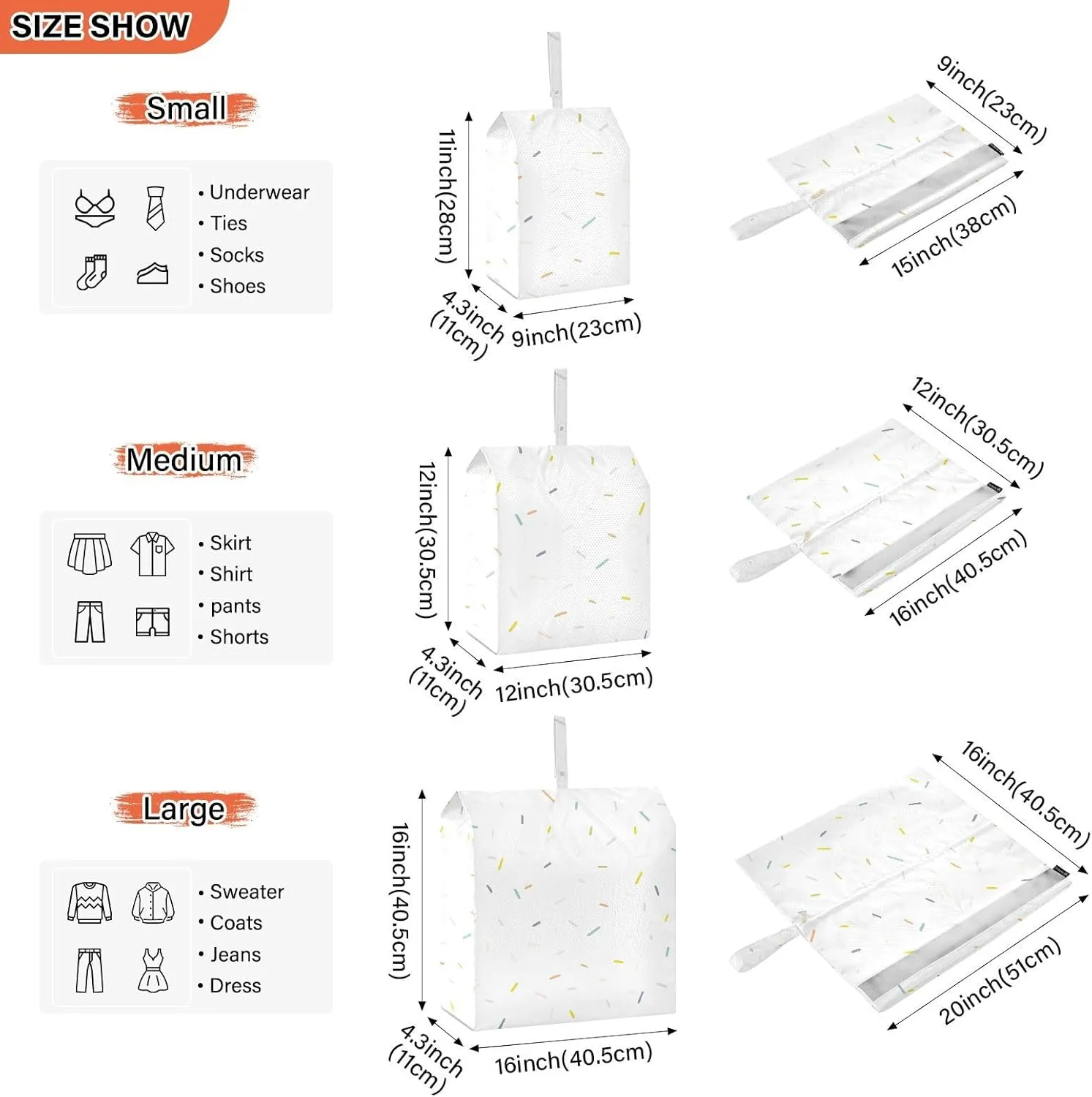 3 Set Travel Packing Cubes For Suitcases, Colorful Abstract Confetti, Stackable, Garment Bag Closet Storage, Luggage Space Saver, Luggages Management Personnel