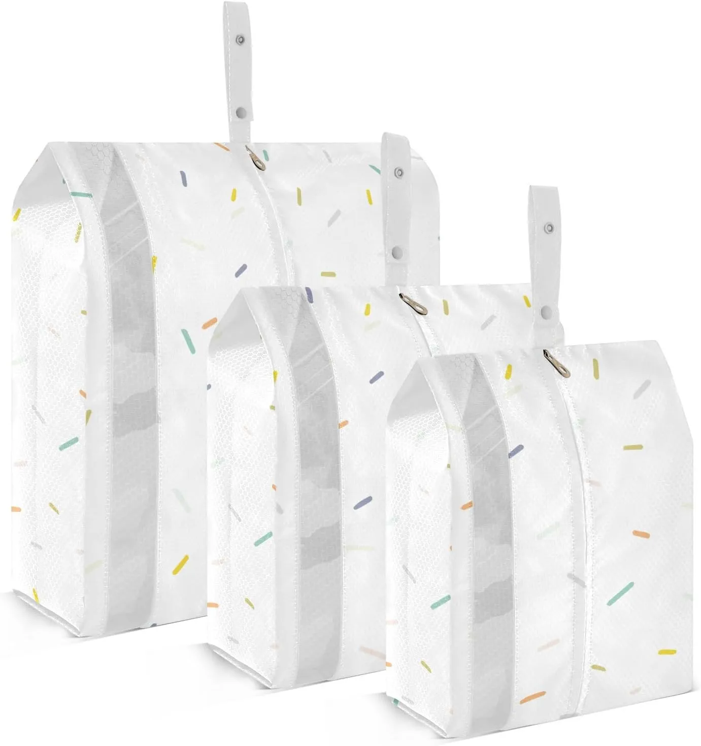 3 Set Travel Packing Cubes For Suitcases, Colorful Abstract Confetti, Stackable, Garment Bag Closet Storage, Luggage Space Saver, Luggages Management Personnel