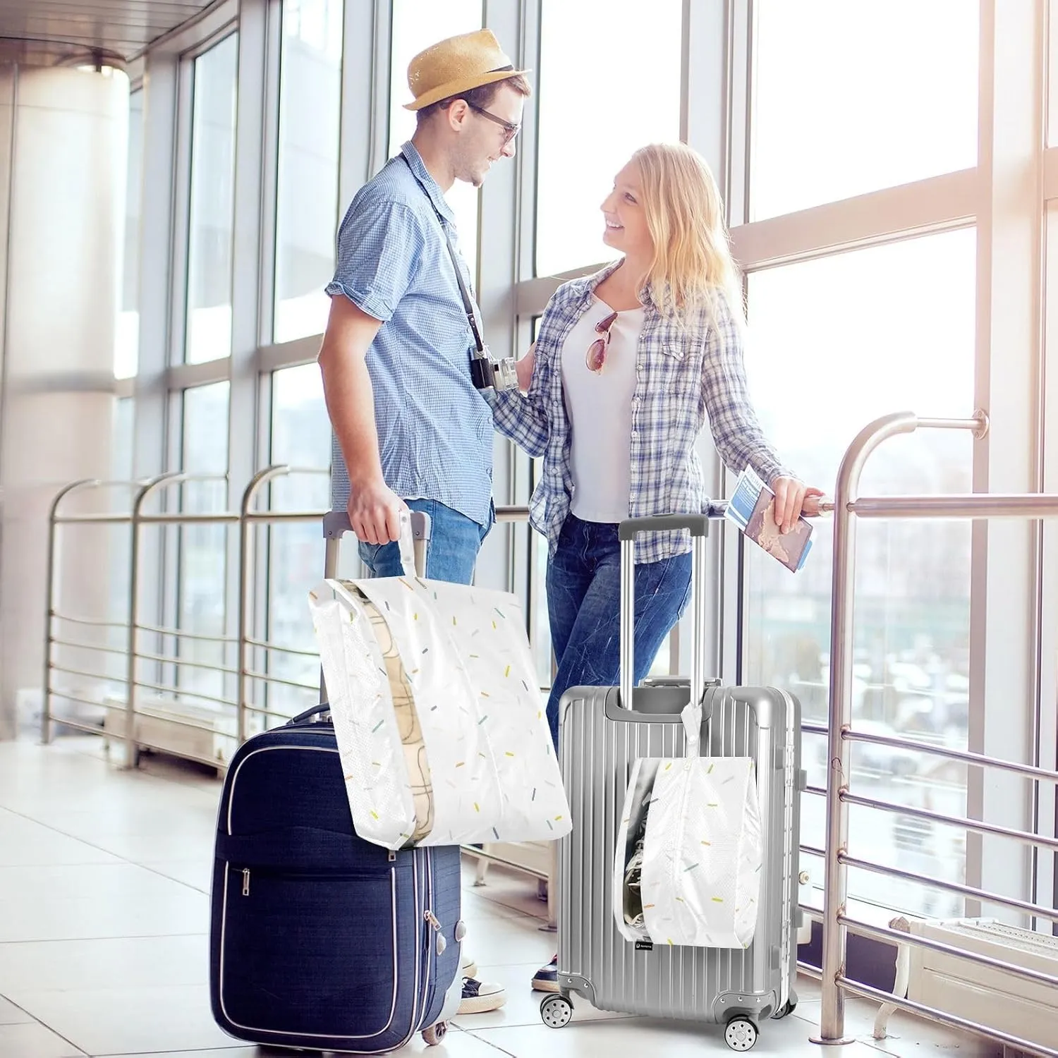 3 Set Travel Packing Cubes For Suitcases, Colorful Abstract Confetti, Stackable, Garment Bag Closet Storage, Luggage Space Saver, Luggages Management Personnel