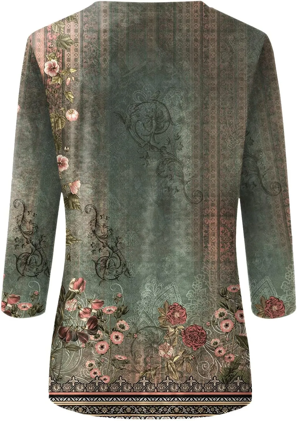 3/4 Length Sleeve Womens Tops 2025 Summer Round Neck Shirts Three Quarter Sleeve Tshirts