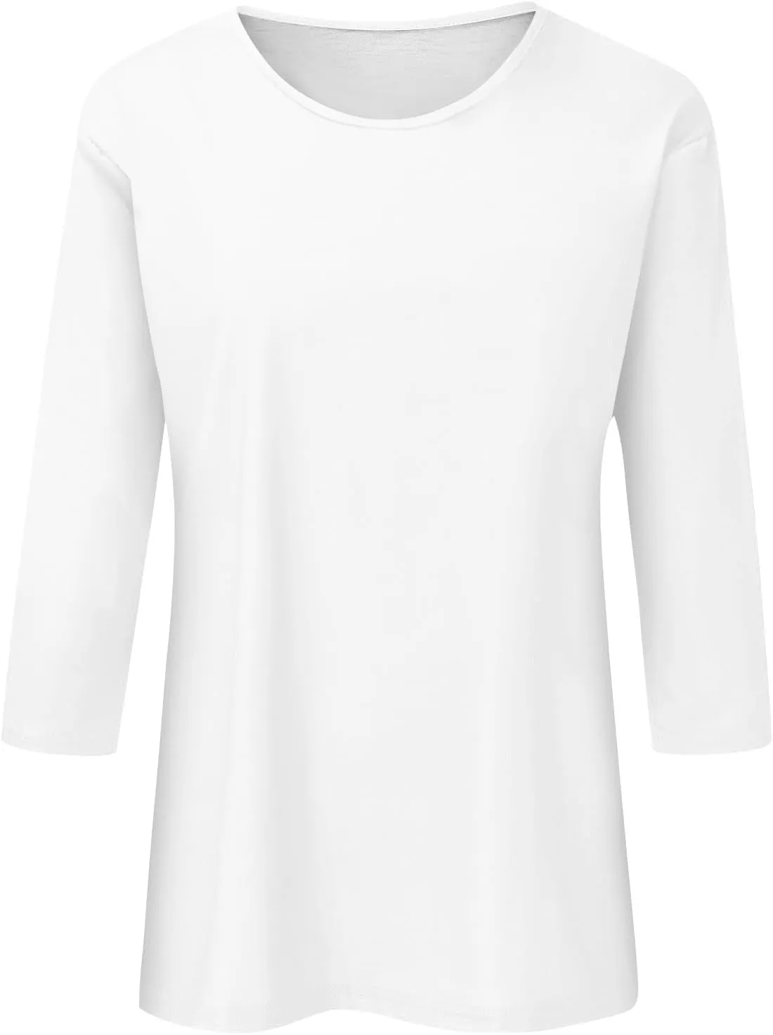 3/4 Length Sleeve Womens Tops 2025 Summer Round Neck Shirts Three Quarter Sleeve Tshirts