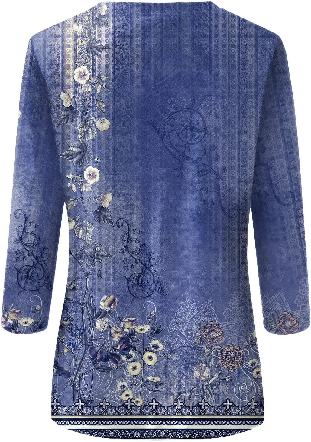 3/4 Length Sleeve Womens Tops 2025 Summer Round Neck Shirts Three Quarter Sleeve Tshirts