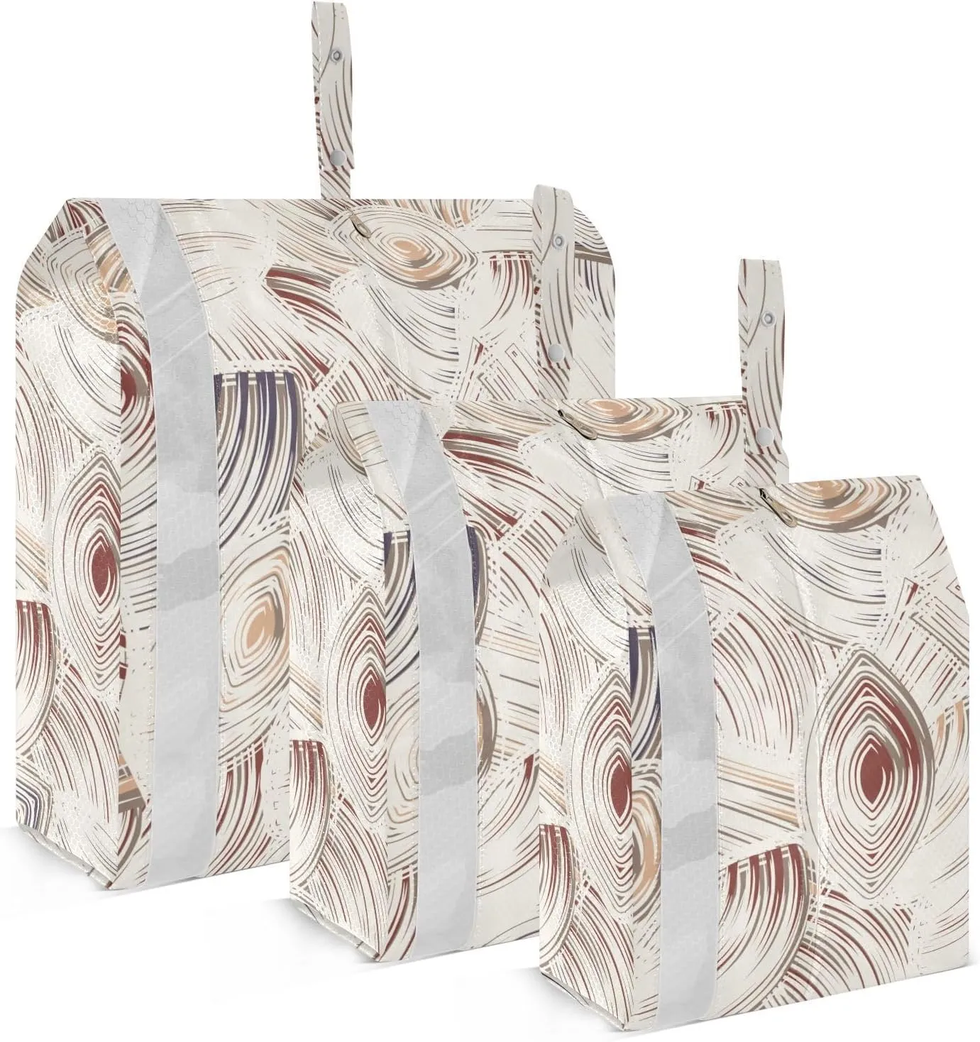 Abstract Geometric 3 Set Travel Packing Cubes For Suitcases, Foldable, Garment Bag Closet Storage, Luggage Space Saver, Luggages Management Personnel