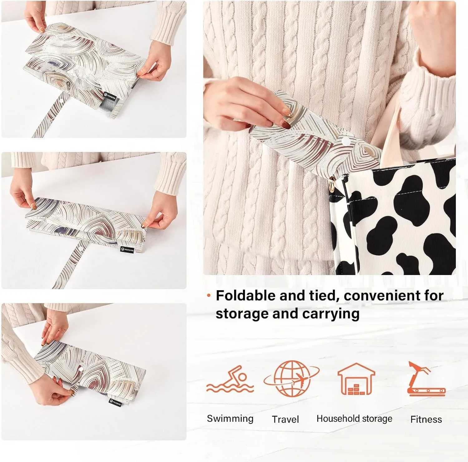 Abstract Geometric 3 Set Travel Packing Cubes For Suitcases, Foldable, Garment Bag Closet Storage, Luggage Space Saver, Luggages Management Personnel