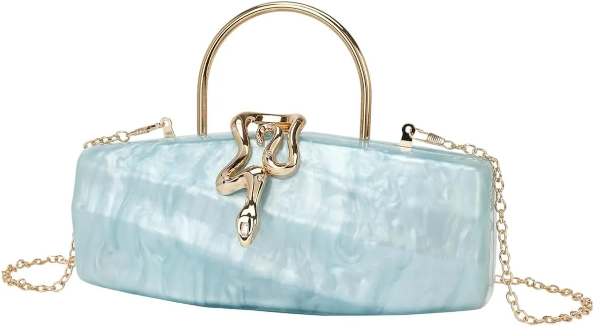 Acrylic Clutch Purses for Women Cute Chic Snake Evening Handbag Trendy Evening Clutch Bag for Prom Wedding Party 2025