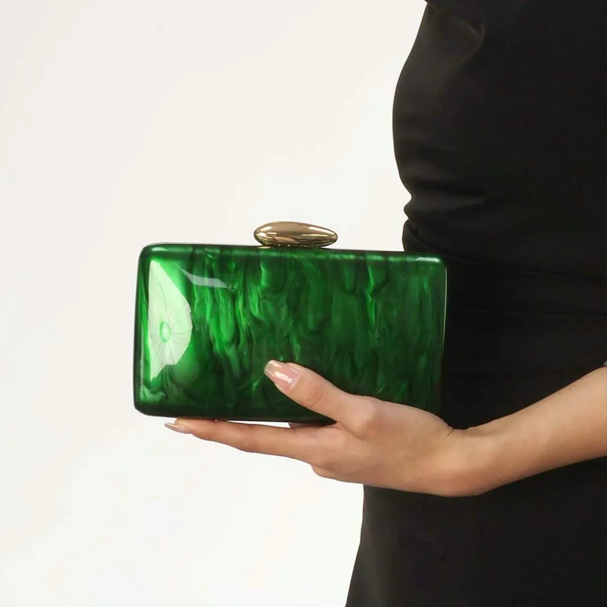Acrylic Clutch Purses for Women Cute Evening Handbag Chic Trendy Evening Clutch Crossbody Bag for Prom Wedding Party