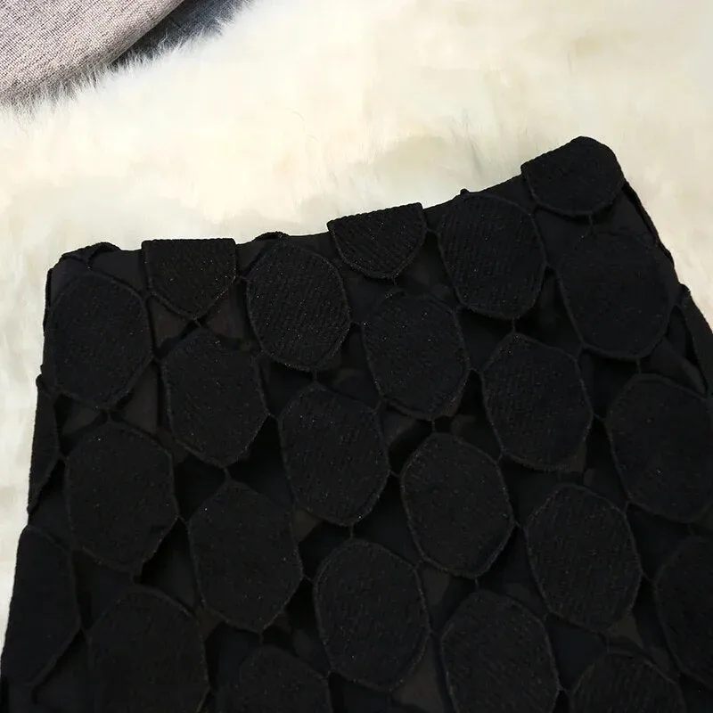 Alessia Laser Cut Skirt with Tassels