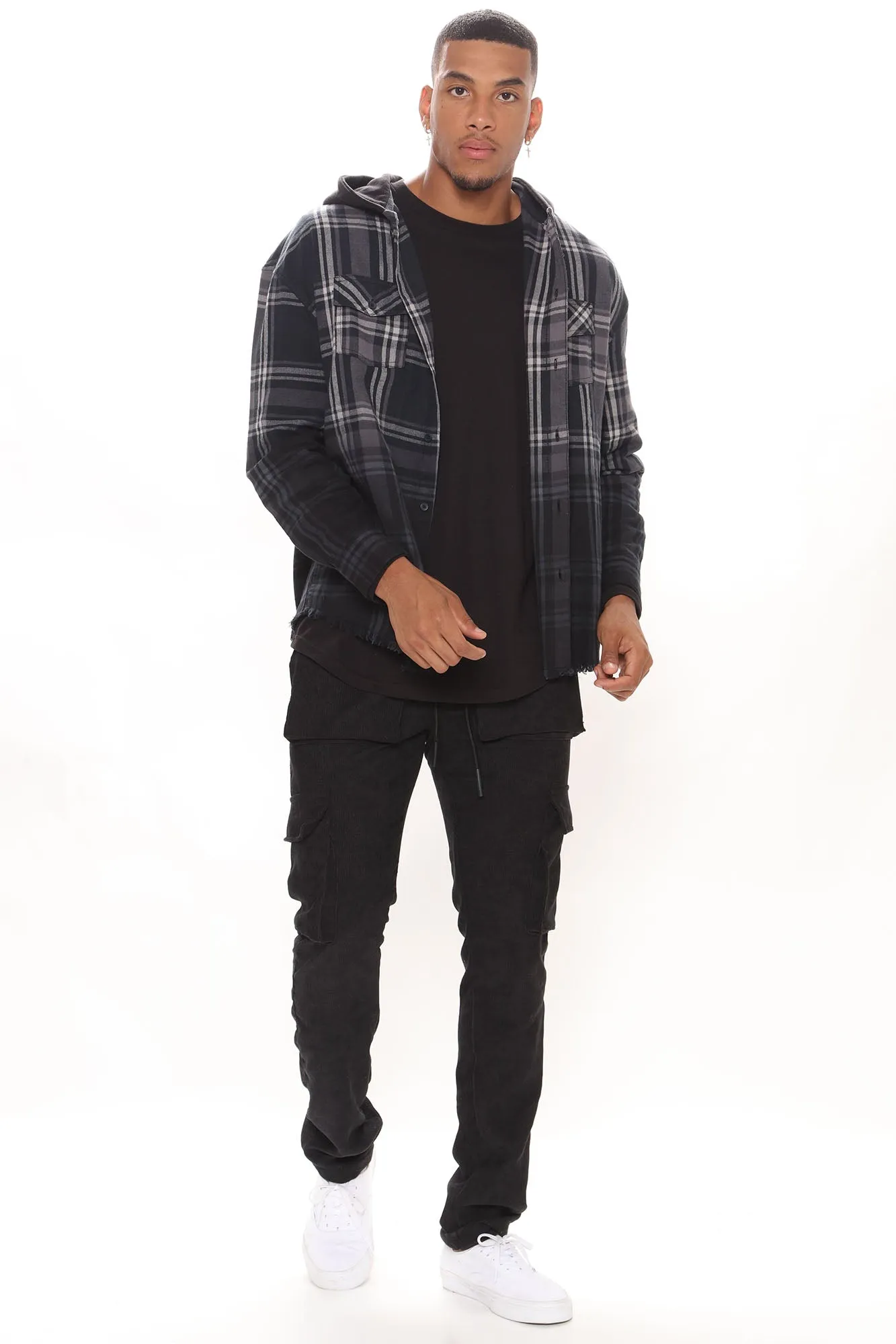 All About It Ombre Oversized Hoodie - Black/Grey