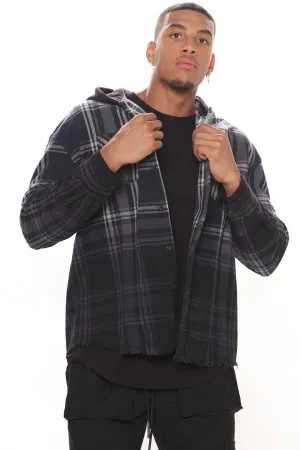 All About It Ombre Oversized Hoodie - Black/Grey