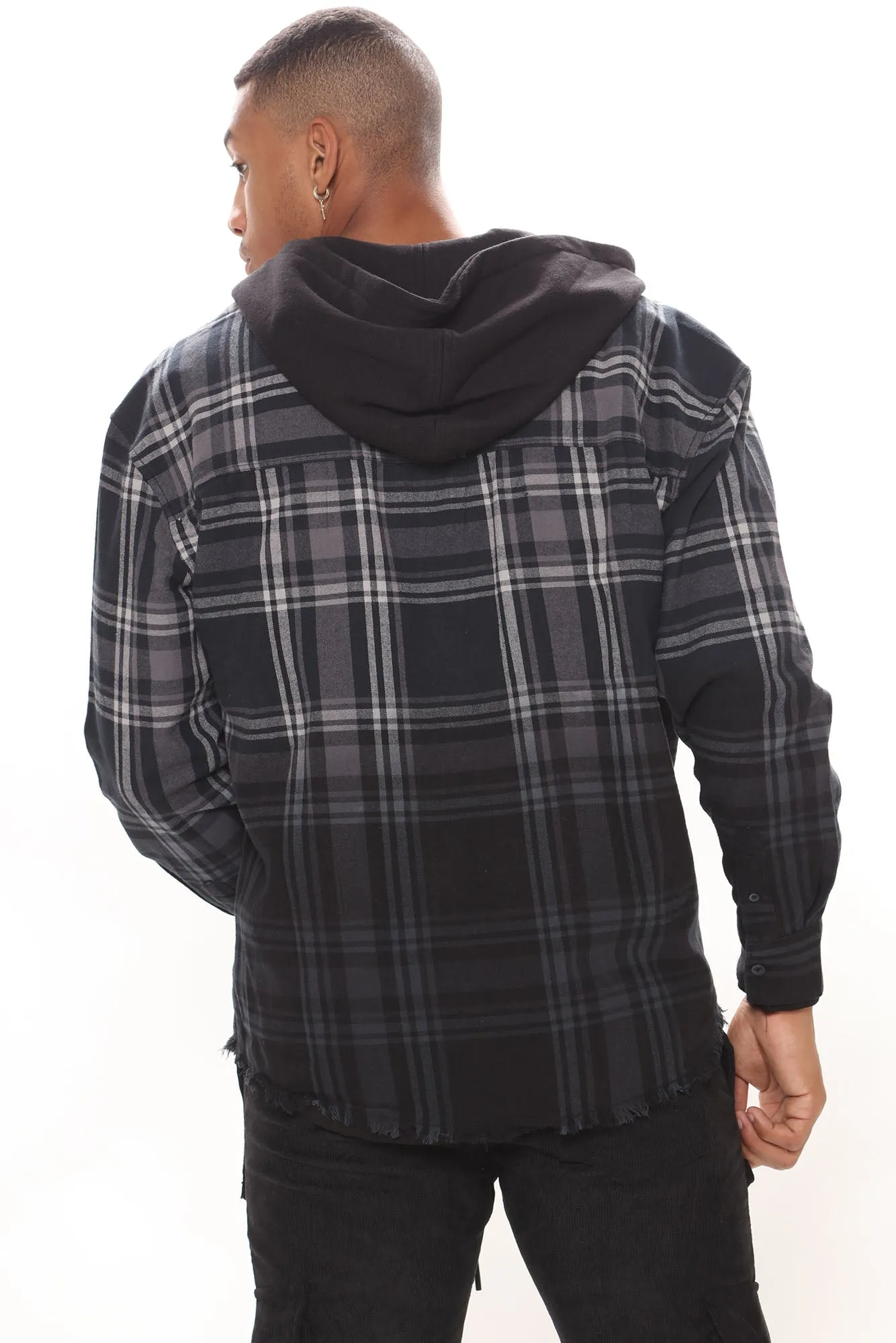 All About It Ombre Oversized Hoodie - Black/Grey