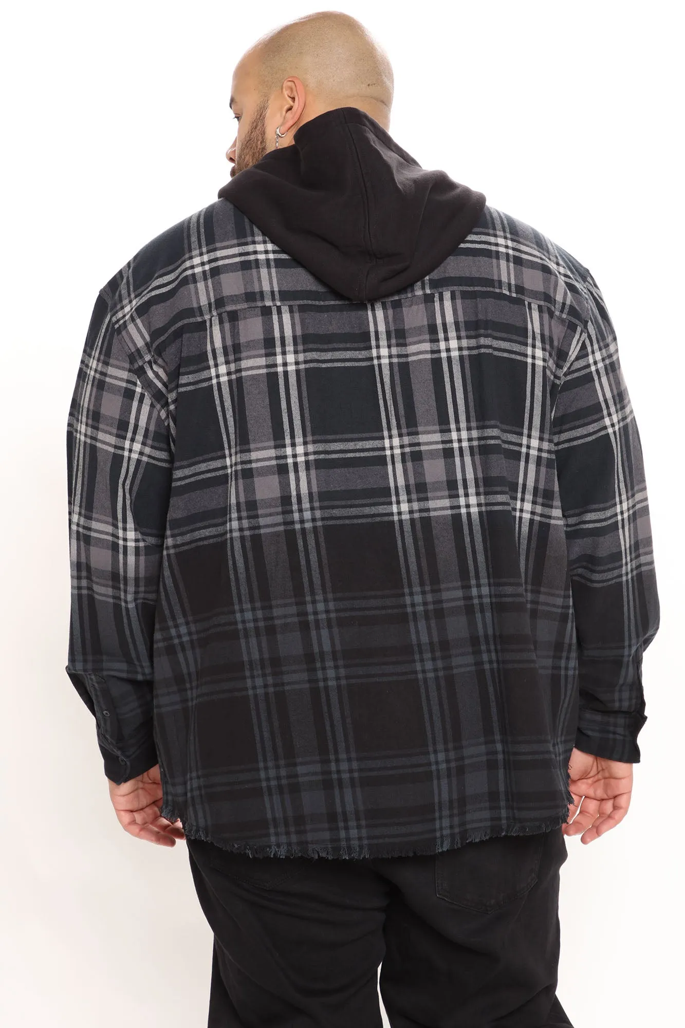 All About It Ombre Oversized Hoodie - Black/Grey