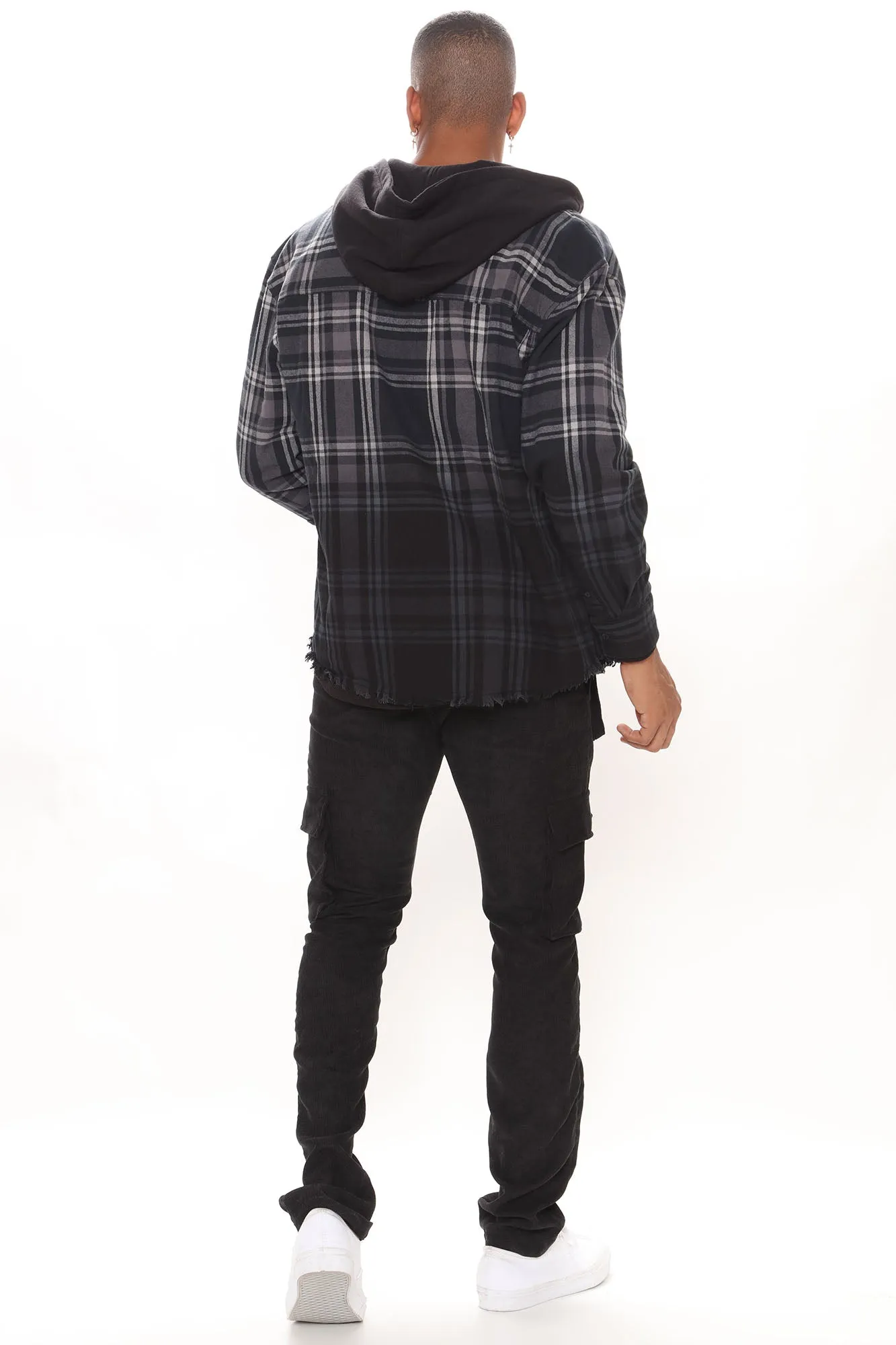 All About It Ombre Oversized Hoodie - Black/Grey