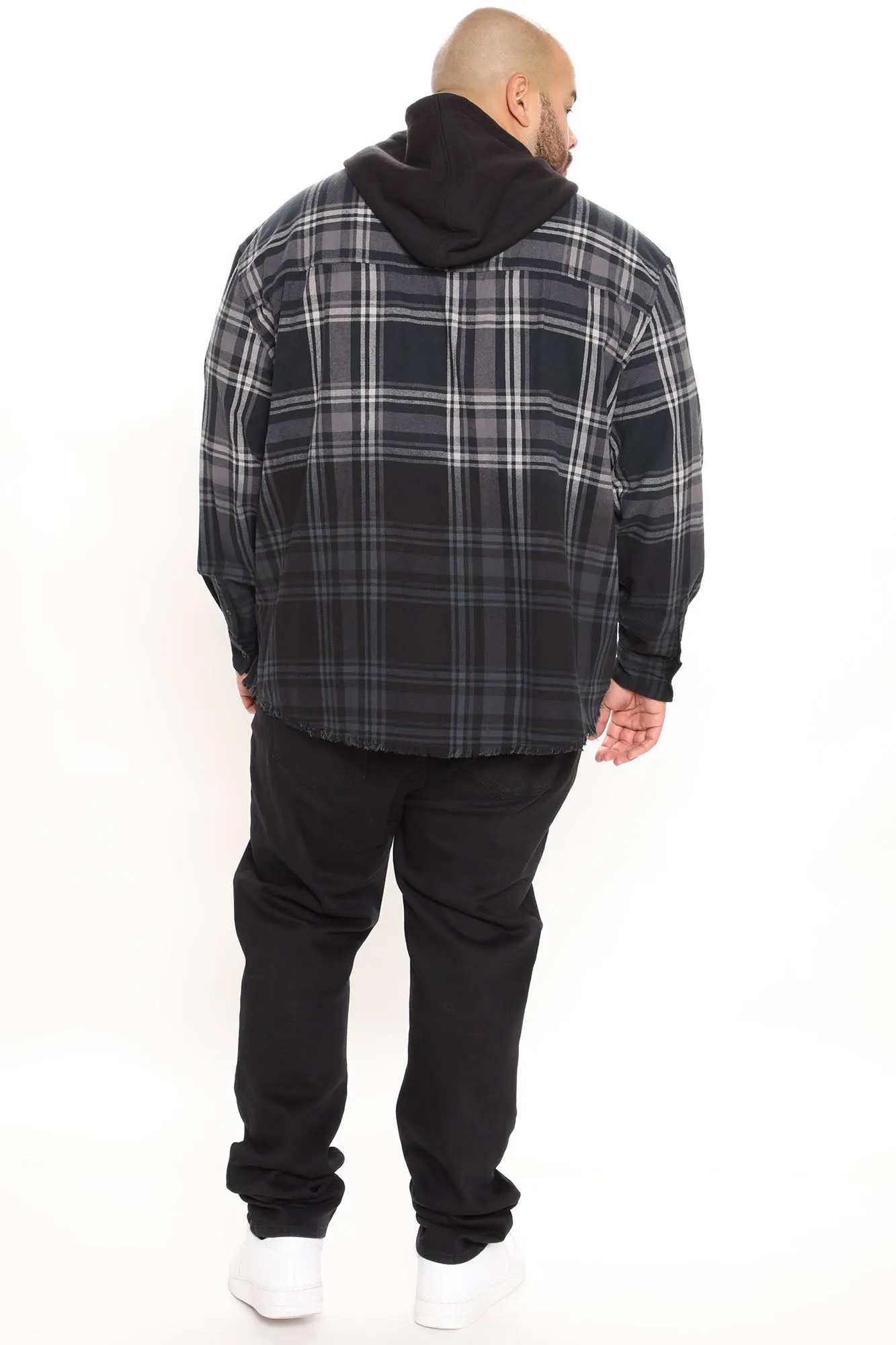 All About It Ombre Oversized Hoodie - Black/Grey