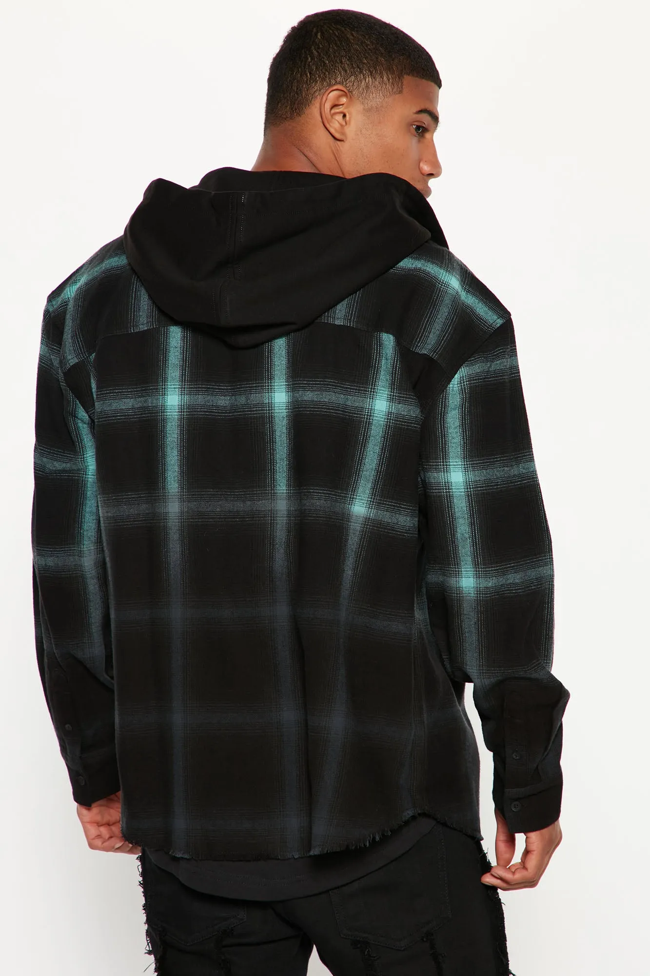 All About It Ombre Oversized Hoodie - Green/combo