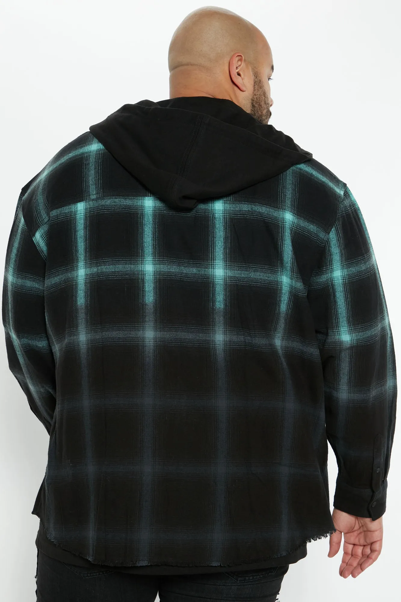 All About It Ombre Oversized Hoodie - Green/combo