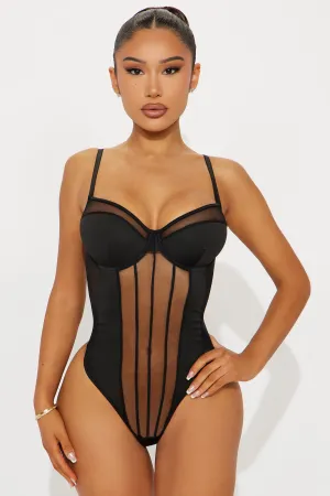 Answer to Nobody Mesh Panel Teddy - Black
