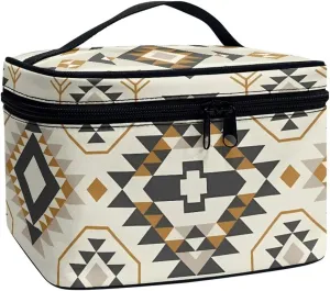 Aztec Comestic Bag for Women Makeup Brush Bag Exquisite Portable Travel Case for Toiletries Skin-Care Products with Versatile Uses