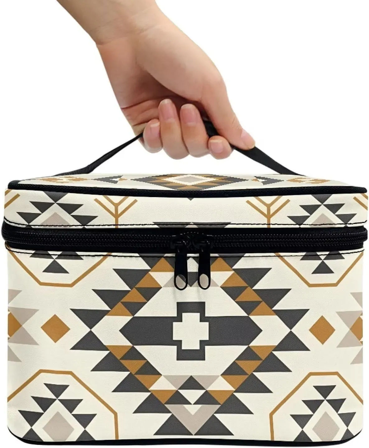 Aztec Comestic Bag for Women Makeup Brush Bag Exquisite Portable Travel Case for Toiletries Skin-Care Products with Versatile Uses