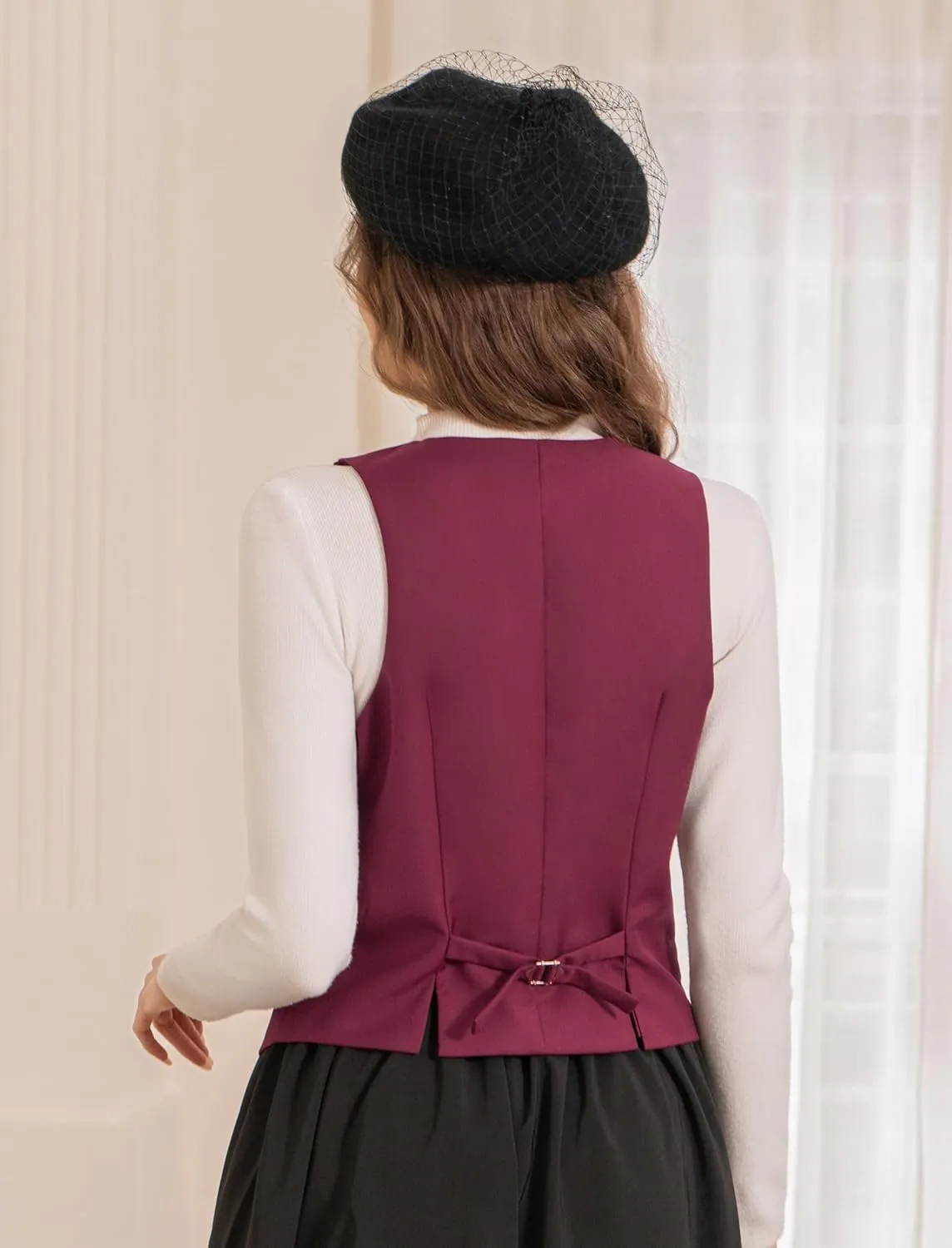 Belle Poque Waistcoat Vest for Women Suit Vest Tops Asymmetrical Hem Tuxedo Vest Sleeveless Blazers Jackets