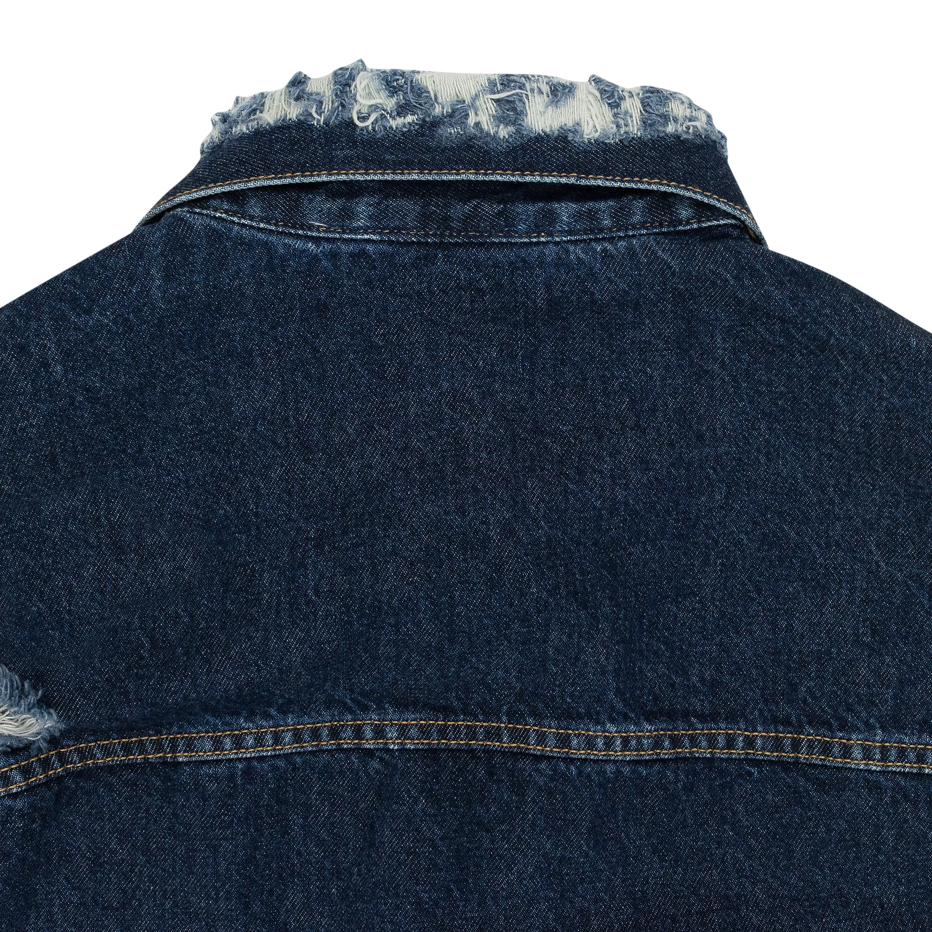 BLUE DISTRESSED OVERSIZE DENIM JACKET