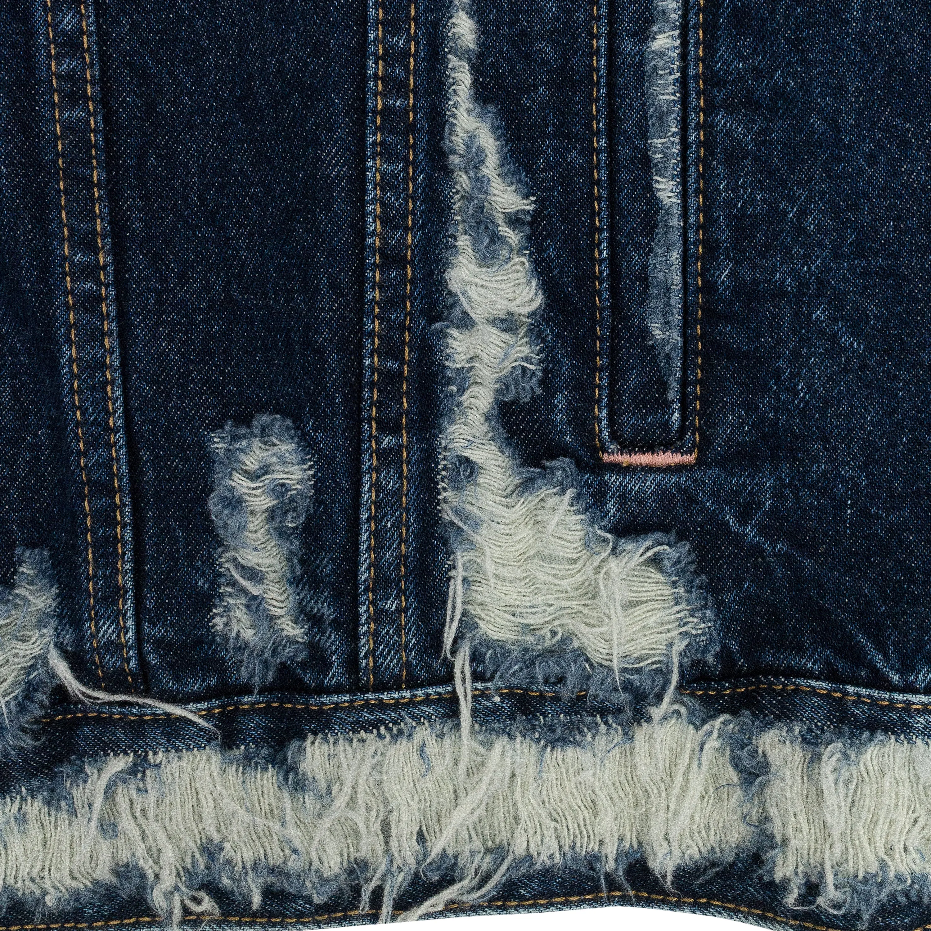 BLUE DISTRESSED OVERSIZE DENIM JACKET