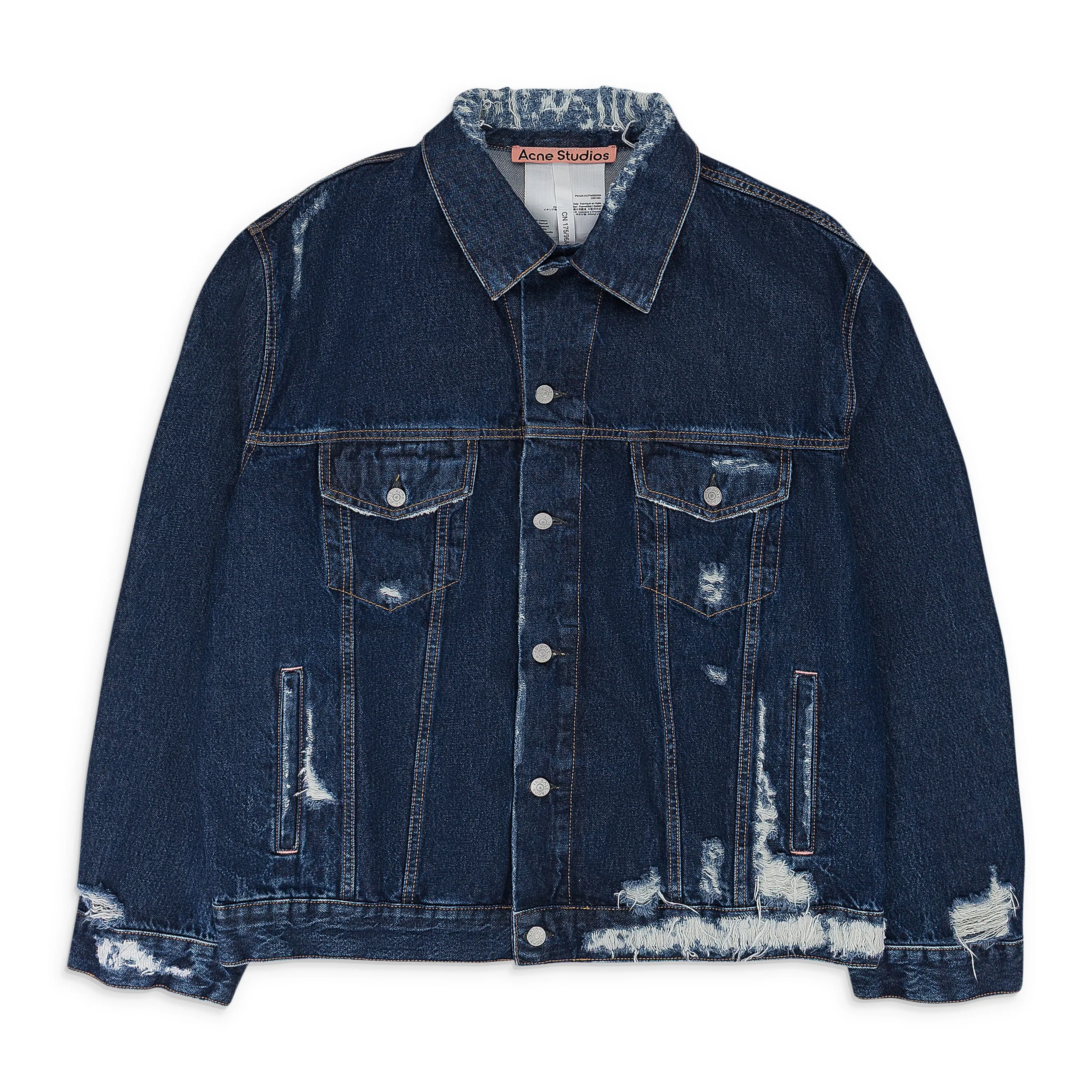 BLUE DISTRESSED OVERSIZE DENIM JACKET