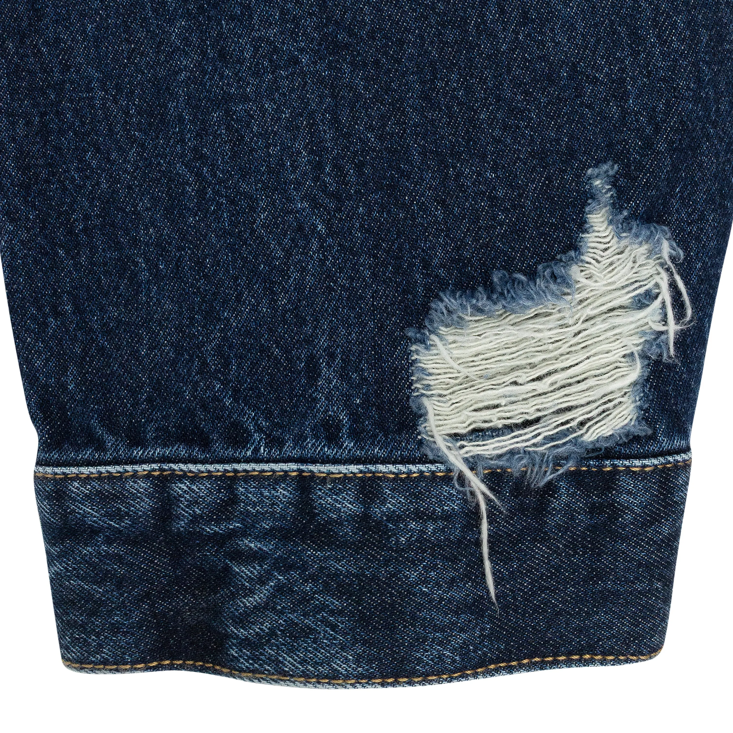 BLUE DISTRESSED OVERSIZE DENIM JACKET