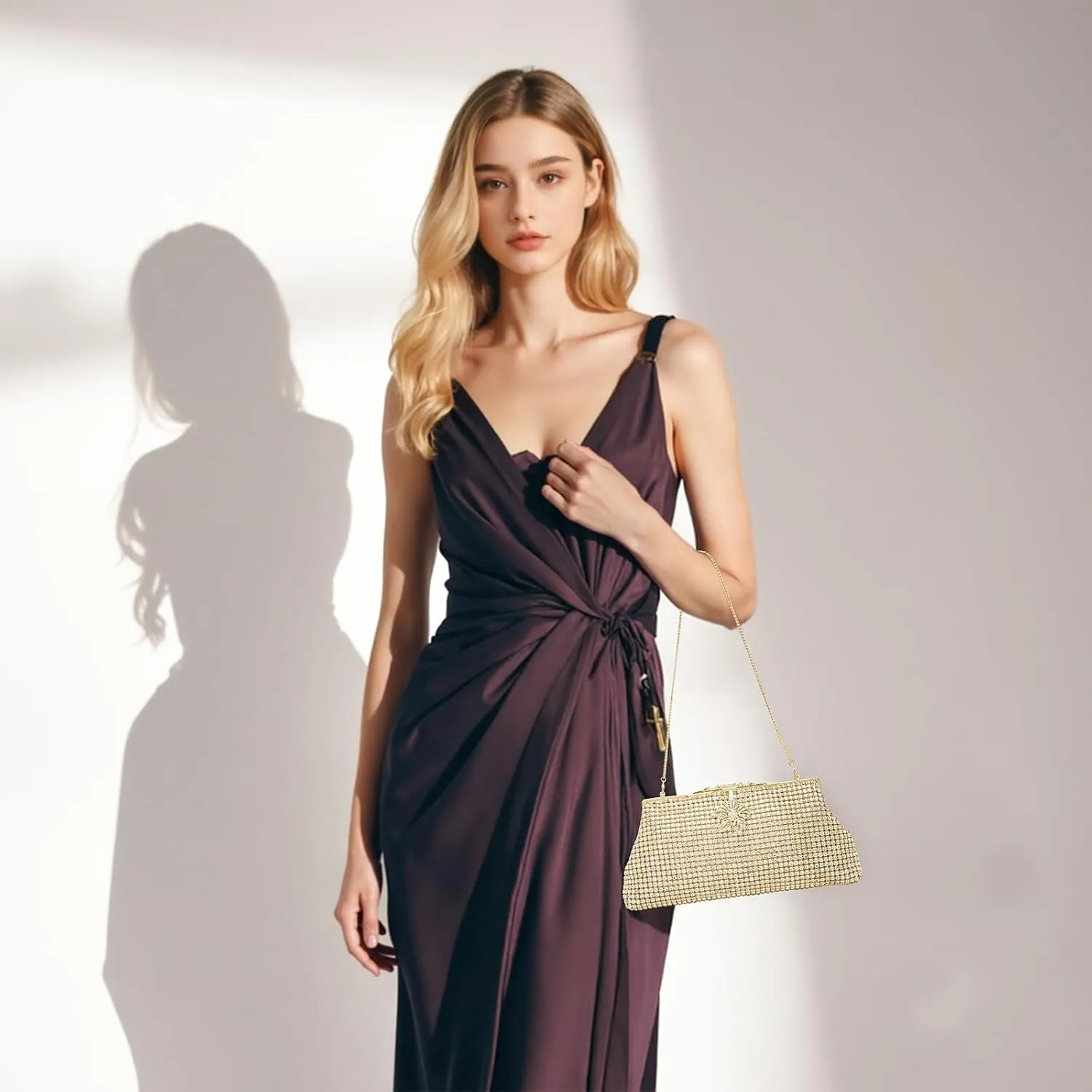 Bride Purse Evening Bag Women's Evening Handbags Rhinestone Clutch Fancy Sparkle Purse Dress Purses for Party