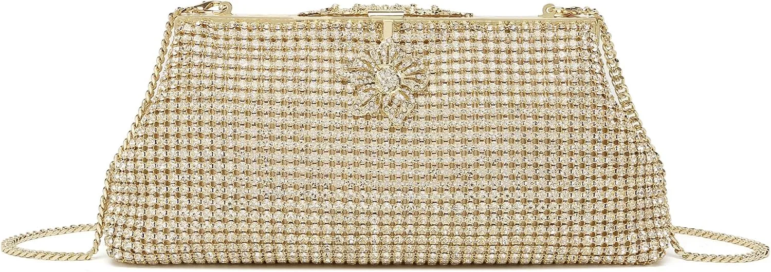 Bride Purse Evening Bag Women's Evening Handbags Rhinestone Clutch Fancy Sparkle Purse Dress Purses for Party