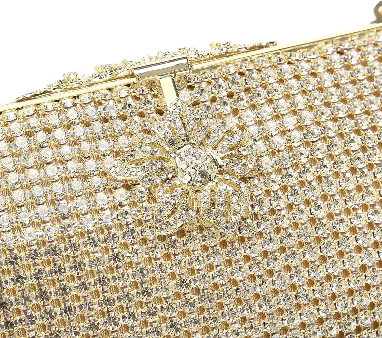 Bride Purse Evening Bag Women's Evening Handbags Rhinestone Clutch Fancy Sparkle Purse Dress Purses for Party