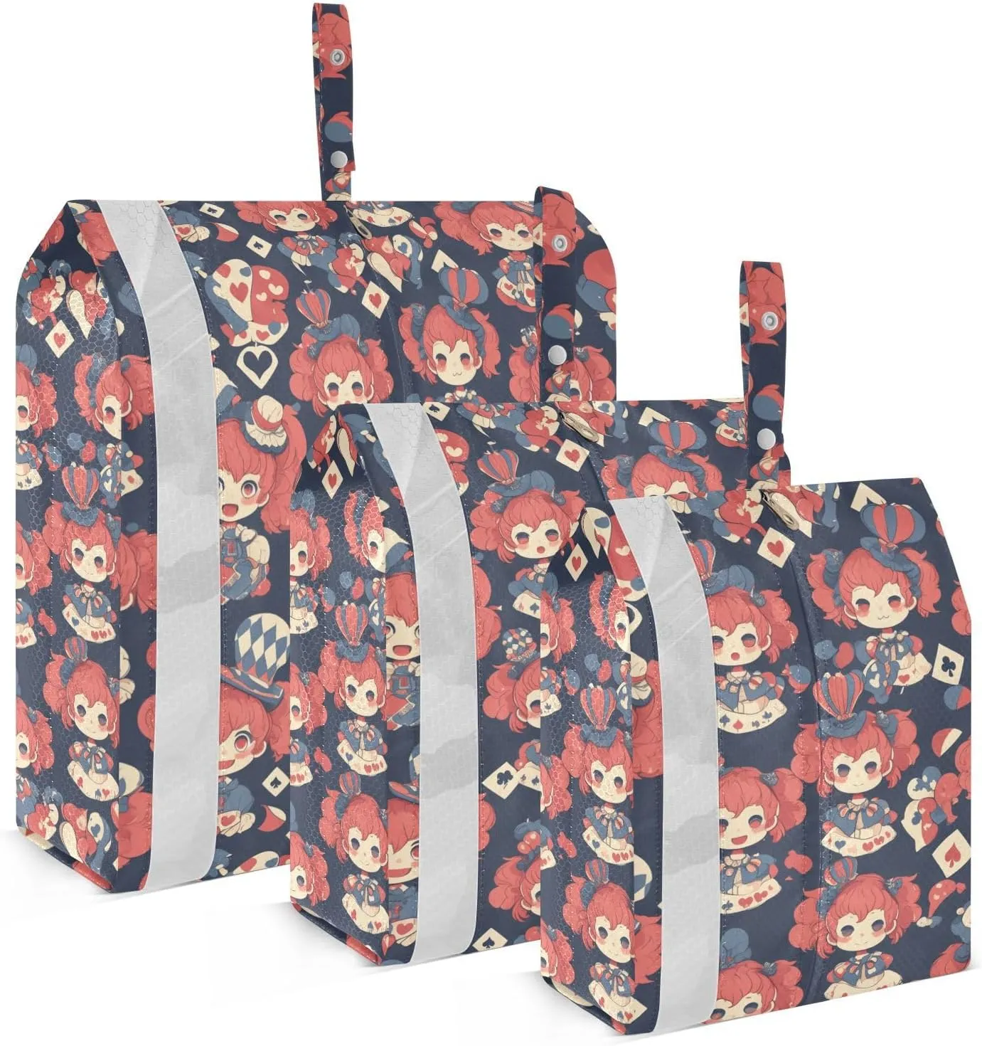 Cartoon Cute Blue and Red Doll 3 Piecing Packing Travel Bag Stackable Garment Bag Closet Storage Travel Bag Set Travel Essentials