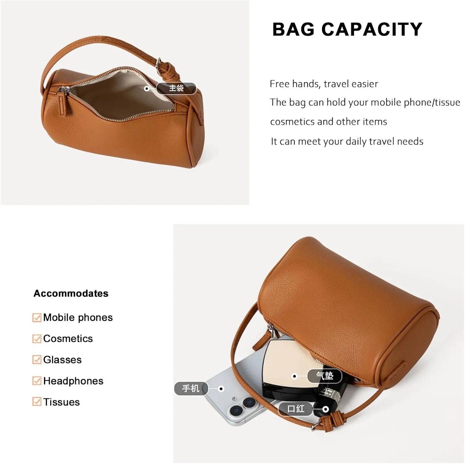 Chic Top-Handle Hobo Bag for Women - PU Leather with Litchi Texture, Stylish Crossbody Purse for Daily Use