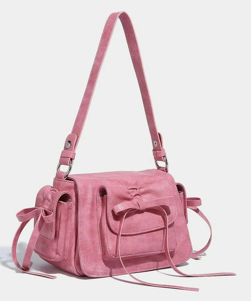 Chic Vegan Leather Shoulder Crossbody Bags for Women Trendy Y2k Handbag Small Tote Purse Ladies Satchels