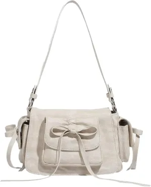 Chic Vegan Leather Shoulder Crossbody Bags for Women Trendy Y2k Handbag Small Tote Purse Ladies Satchels