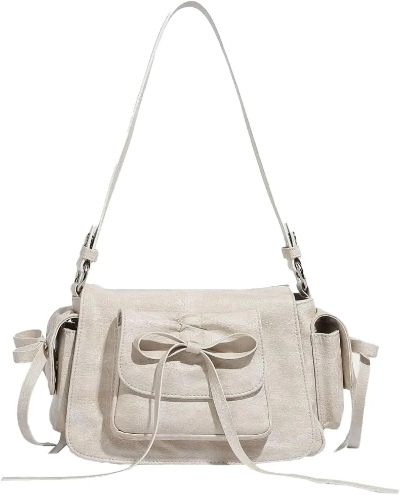 Chic Vegan Leather Shoulder Crossbody Bags for Women Trendy Y2k Handbag Small Tote Purse Ladies Satchels