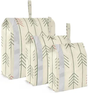 Christmas Geometric Trees 3 Set Travel Packing Cubes For Suitcases, Foldable, Garment Bag Closet Storage, Luggage Space Saver, Luggages Management Personnel