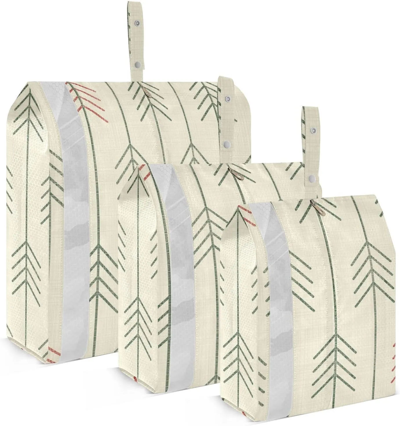 Christmas Geometric Trees 3 Set Travel Packing Cubes For Suitcases, Foldable, Garment Bag Closet Storage, Luggage Space Saver, Luggages Management Personnel