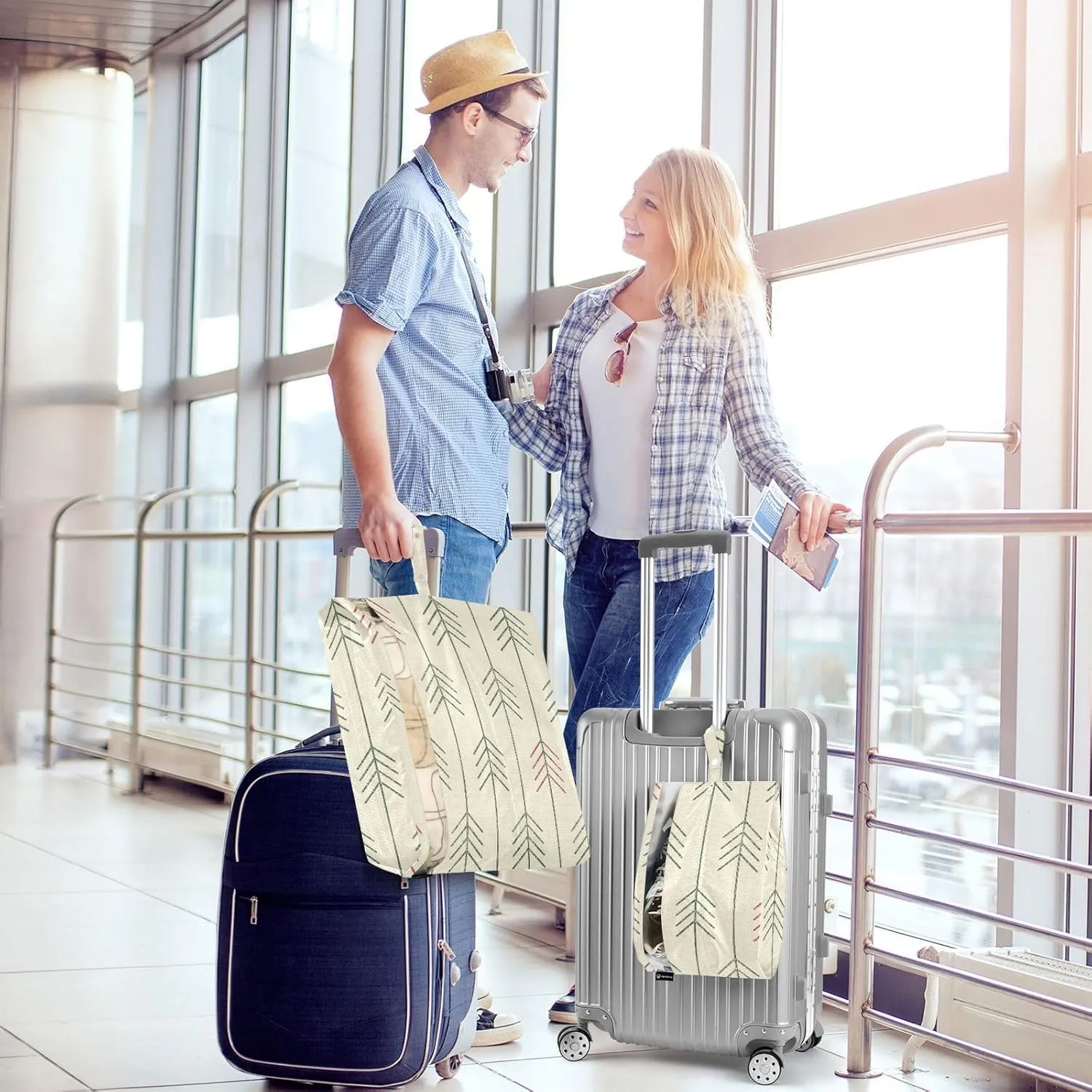 Christmas Geometric Trees 3 Set Travel Packing Cubes For Suitcases, Foldable, Garment Bag Closet Storage, Luggage Space Saver, Luggages Management Personnel