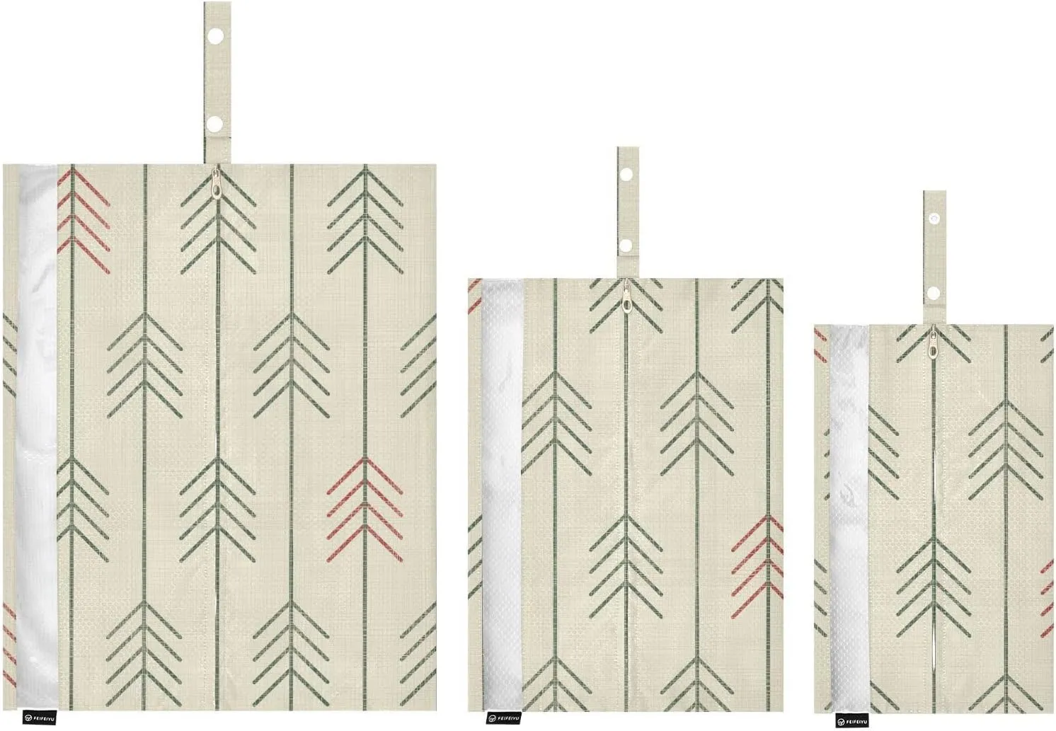 Christmas Geometric Trees 3 Set Travel Packing Cubes For Suitcases, Foldable, Garment Bag Closet Storage, Luggage Space Saver, Luggages Management Personnel