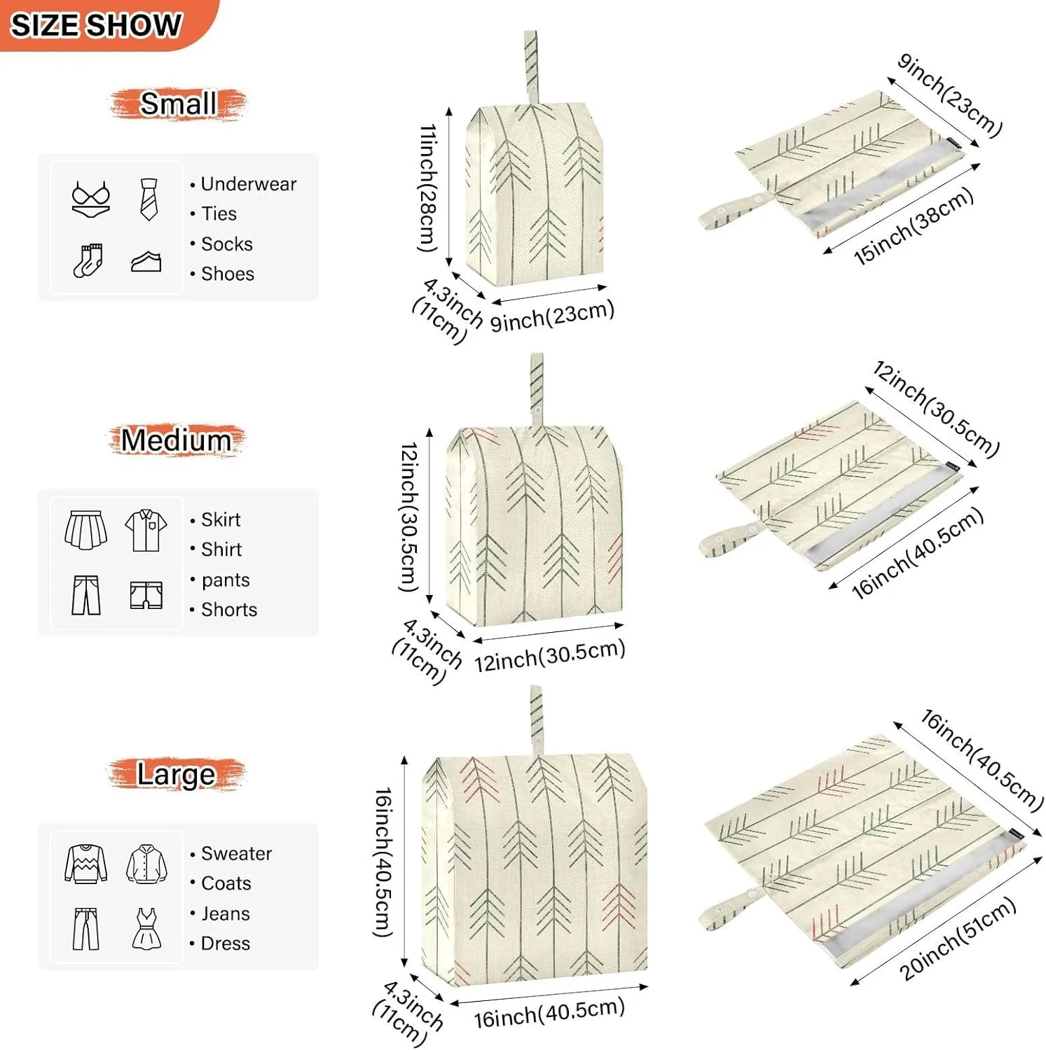 Christmas Geometric Trees 3 Set Travel Packing Cubes For Suitcases, Foldable, Garment Bag Closet Storage, Luggage Space Saver, Luggages Management Personnel