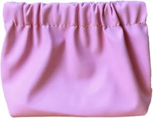 Cosmetic Bag, Waterproof Leather Cosmetic Storage Bag For Lipstick, Foundation, Makeup Sponge Earphone, Jewelry, No Zipper Self-closing Travel Bag For Small Travel Kit Storage Pouch (pink)