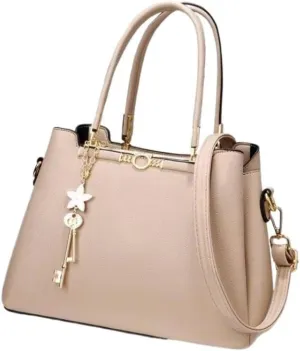 Cross-Body Bag Handbag Women Lady Stylish Large Tote Bag Business Leisure Solid Color Shoulder Bag with Pocket
