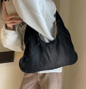Denim Hobo Bag for Women Fashion Retro Y2k Shoulder Bag Chic Shopping Tote Bag Purse Casual Zipper Dumpling Bags