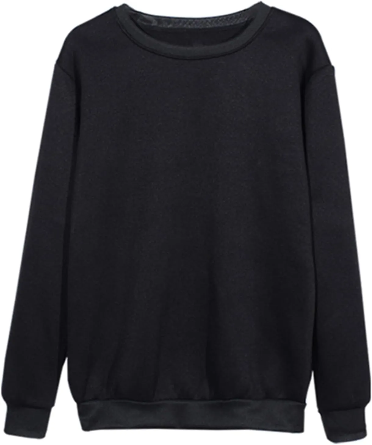 DOLKFU Sweatshirt For Womens Fashion Long Sleeve Solid Color Pullover Shirts Loose Crew Neck Casual Sweatshirts