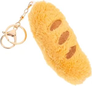 Dorable Mini Bread Keychain Plush Baguette Charm Stylish Handbag Accessory Fuzzy Keyring for Party