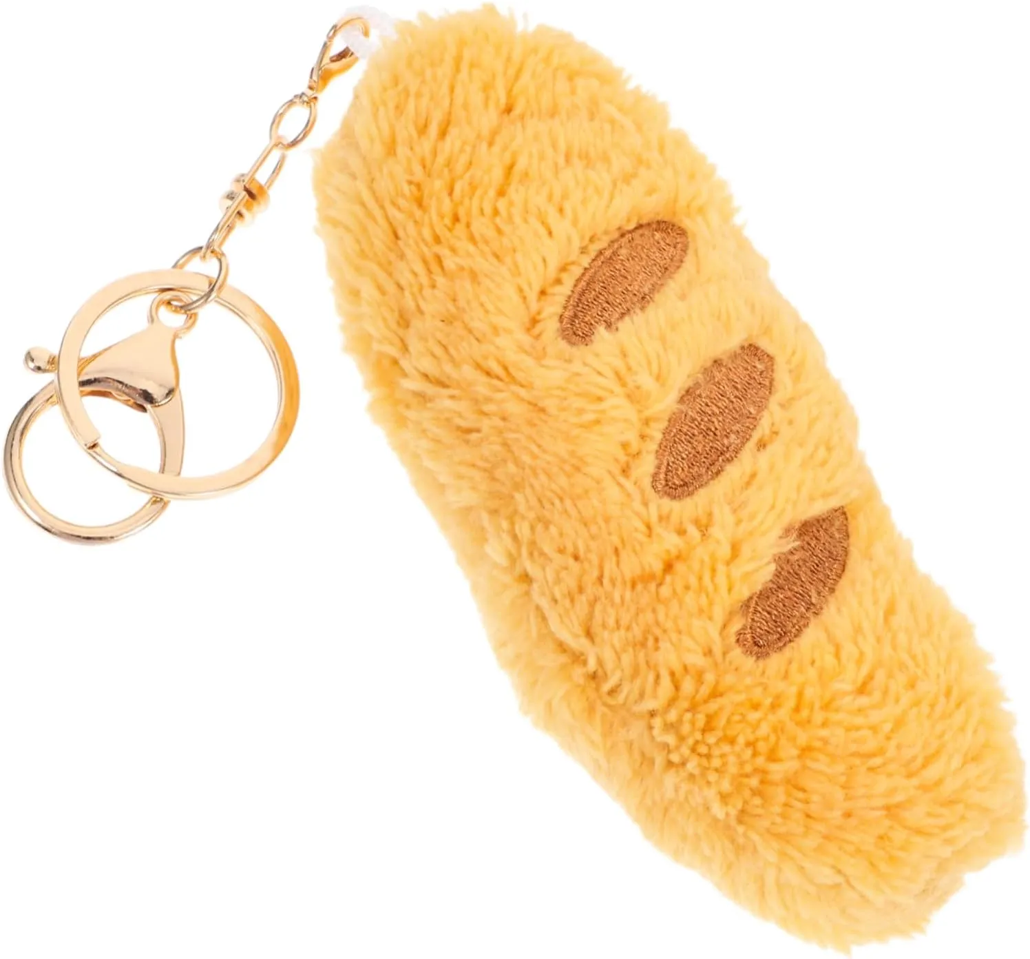 Dorable Mini Bread Keychain Plush Baguette Charm Stylish Handbag Accessory Fuzzy Keyring for Party