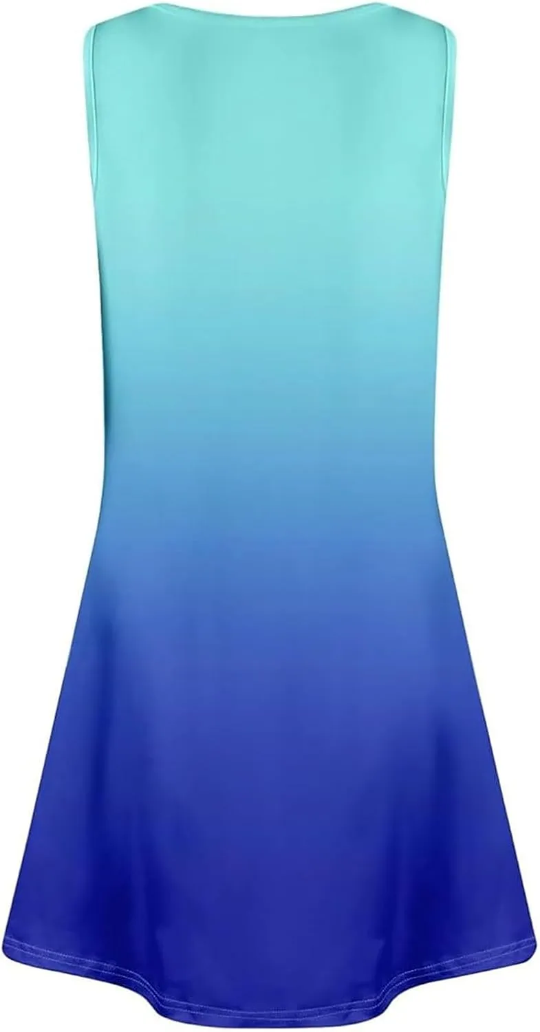 Dresses for Women Casual Summer Sleeveless Sundresses Boho Beach Dress Loose V Neck Swimsuit Coverup with Pockets