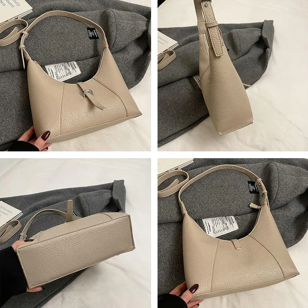 Epsion 2025 Shoulder Bags for Women Soft Vegan Leather Hobo Handbag Chic Slouchy Tote Purses